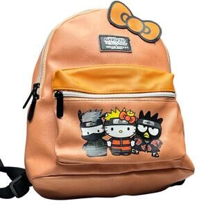 Hello Kitty and Friends x Naruto Shippuden Mini Backpack Peach Black Cute Japan